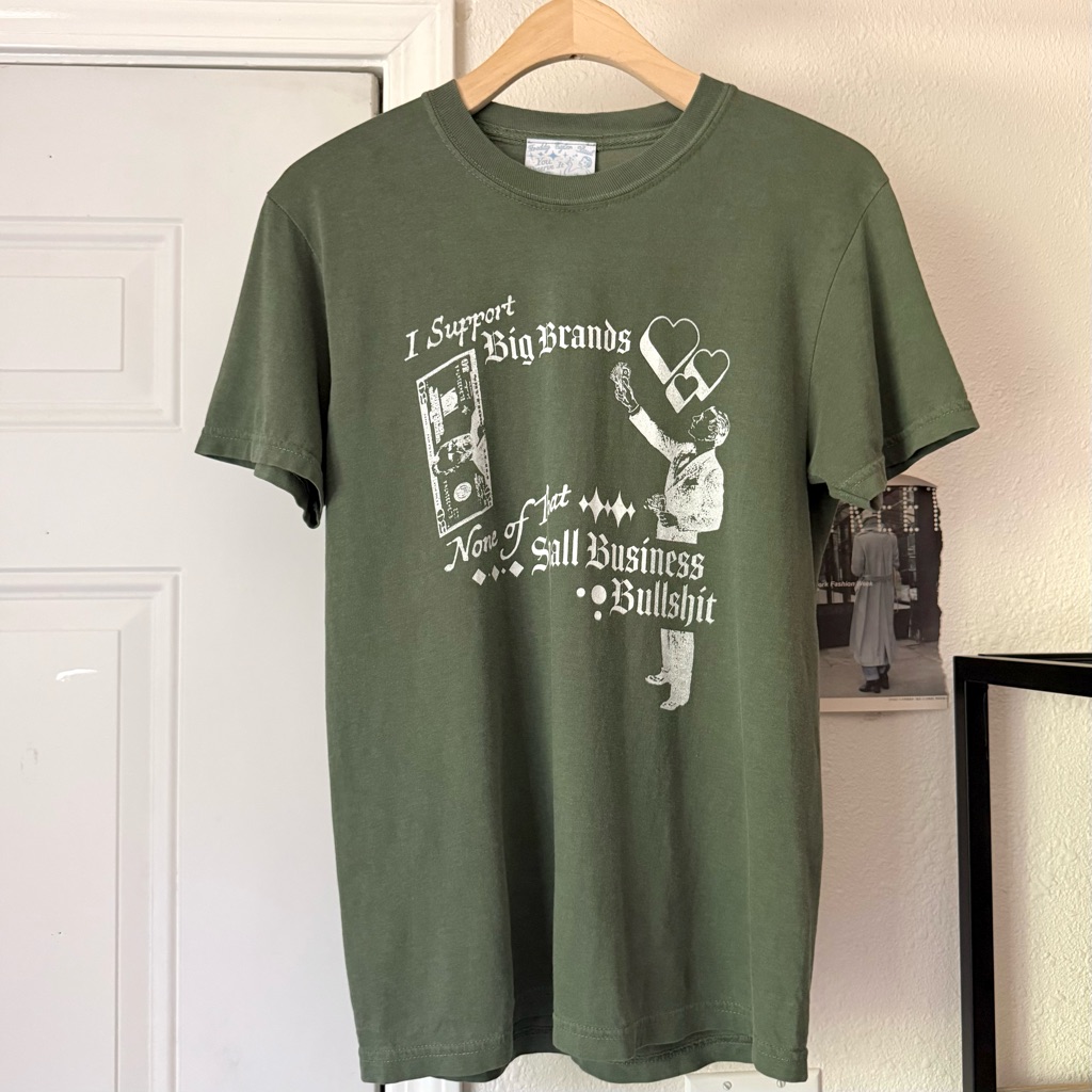Freddy Tyler Paul Olive Green Graphic Crew Neck Short Sleeve Tee T-Shirt